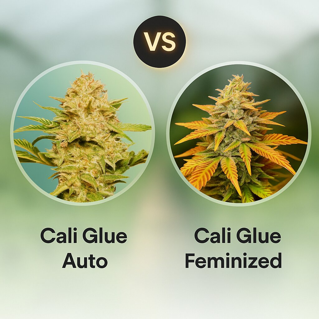 Cali Glue Auto (Cali Weed) vs Cali Glue (Cali Weed) Vergleich von Cannabissamen
