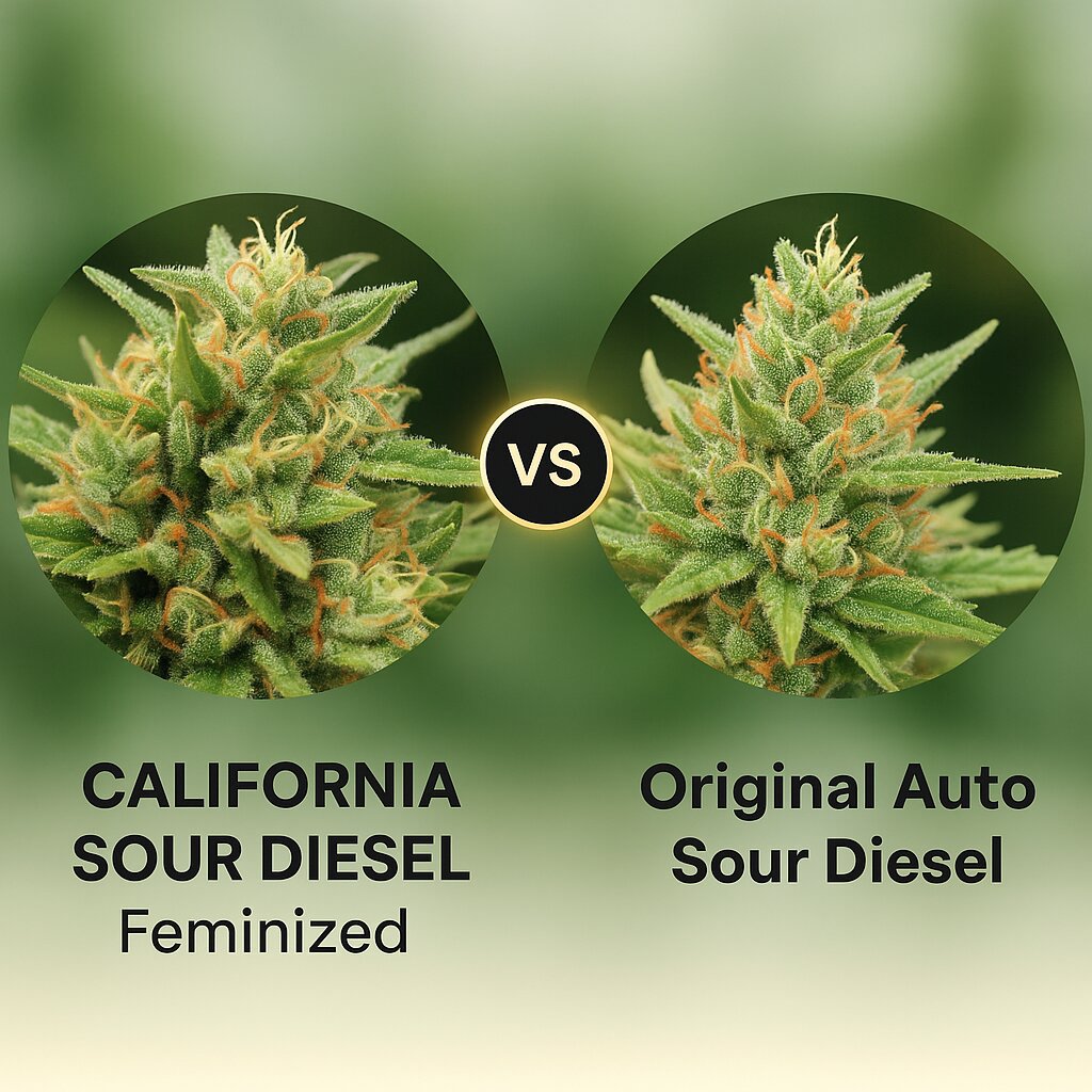 CALIFORNIA SOUR DIESEL (Humboldt Seed Company) vs Original Auto Sour Diesel (FastBuds) Vergleich von Hanfsamen