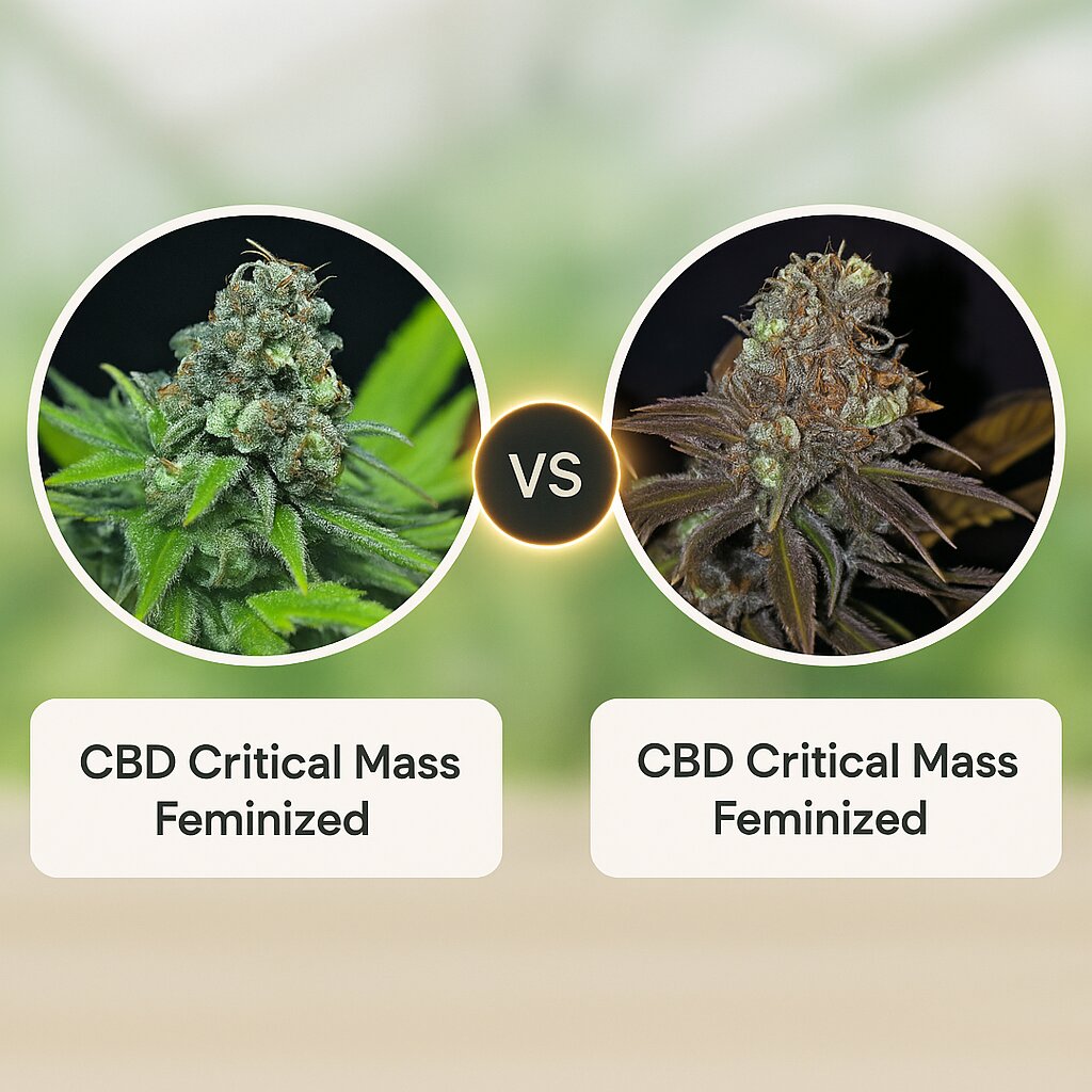 CBD Critical Mass (CBD Crew) vs CBD Critical Mass (Seedsman) Cannabissamen Vergleich