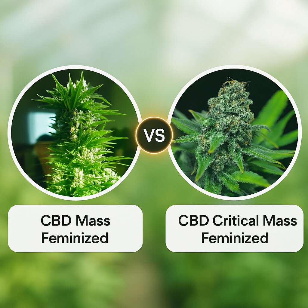 CBD Mass (Advanced Genetics Seeds) vs CBD Critical Mass (CBD Crew) Cannabis Samen Vergleich