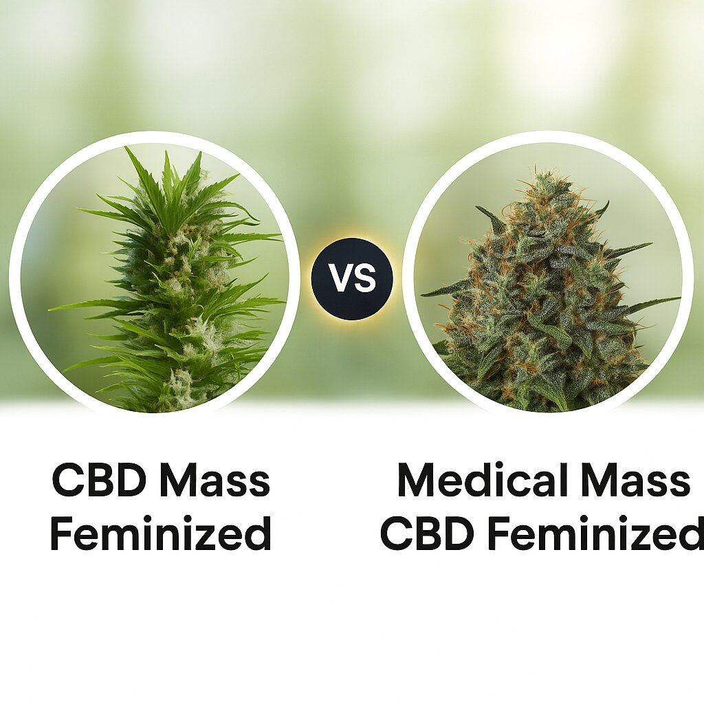 CBD Mass (Advanced Genetics Seeds) vs Medical Mass CBD (Royal Queen Seeds) Cannabissamenvergleich