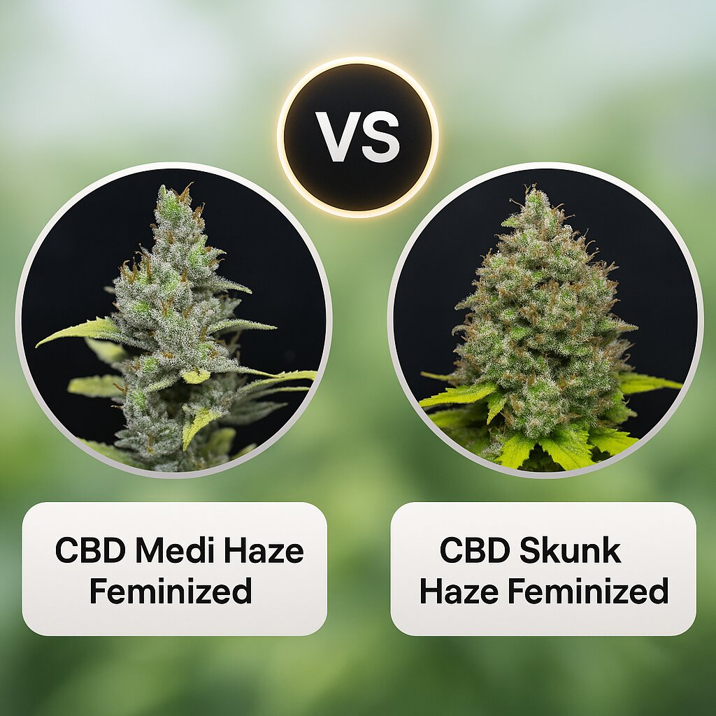 CBD Medi Haze (CBD Crew) vs CBD Skunk Haze (CBD Crew) Hanfsamenvergleich