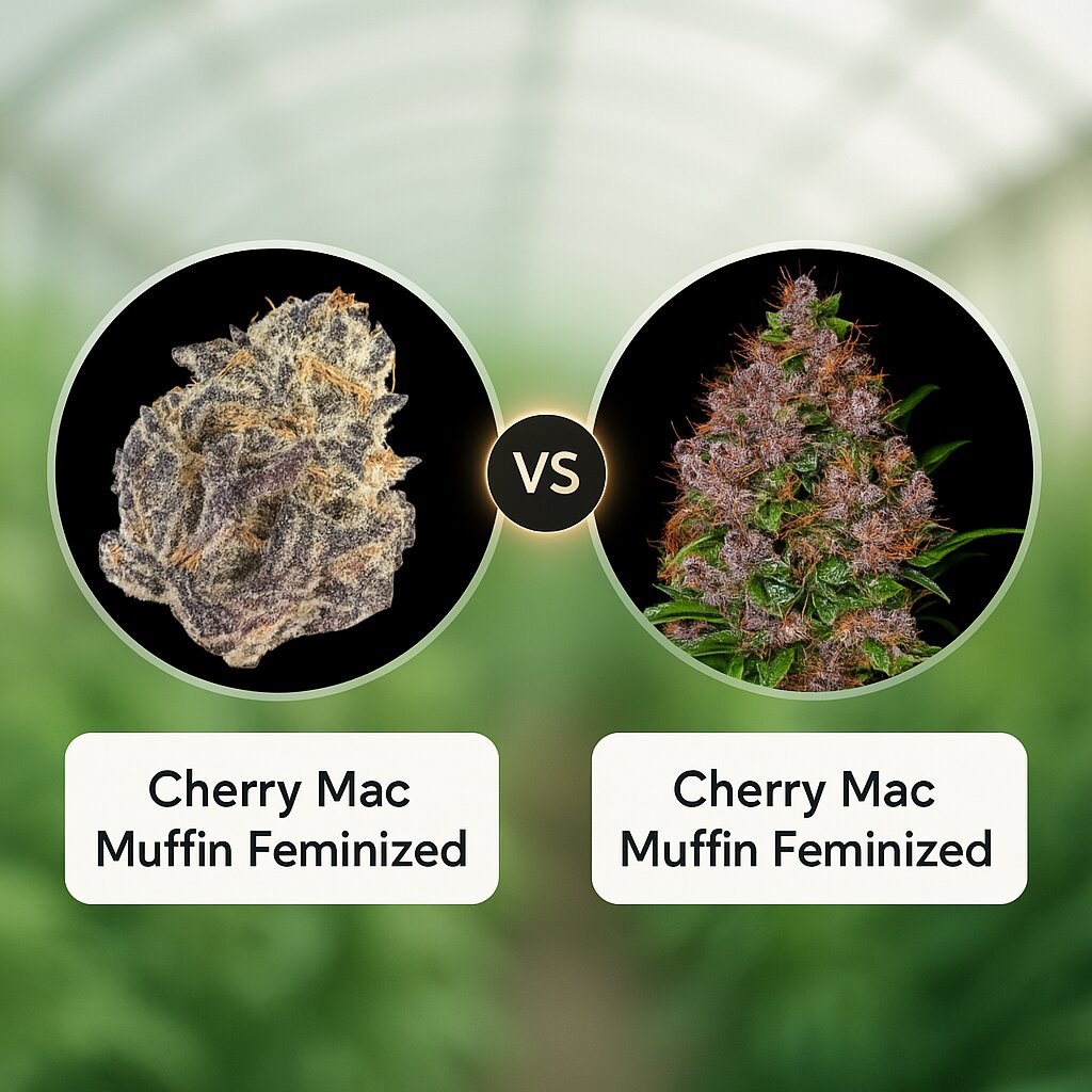 Cherry Mac Muffin (Growers Choice) vs Cherry Mac Muffin (Advanced Genetics Seeds) Vergleich von Hanfsamen
