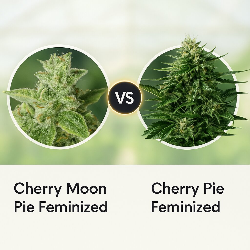 Cherry Moon Pie (Big Buddha Seeds) vs Cherry Pie (Royal Queen Seeds) Cannabis Samen Vergleich