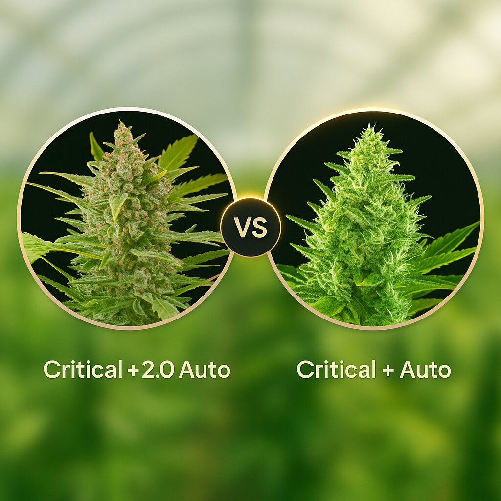 Critical + 2.0 Auto (DinaFem Seeds) vs Critical + Auto (DinaFem Seeds) Cannabis Samen Vergleich