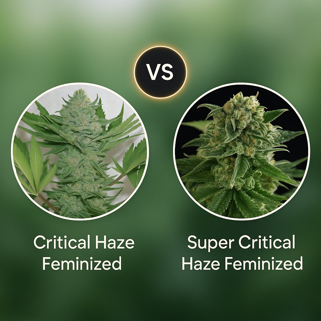 Critical Haze (Resin Seeds) vs Super Critical Haze (DinaFem Seeds) Vergleich von Cannabissamen