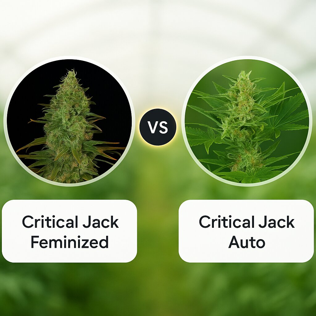 Critical Jack (DinaFem Seeds) vs Critical Jack Auto (DinaFem Seeds) Vergleich von Cannabissamen
