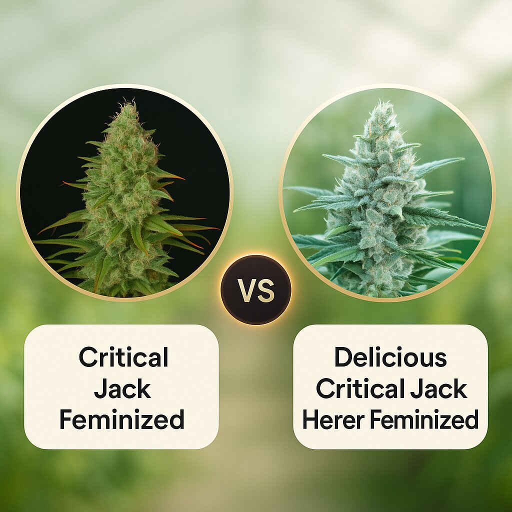 Critical Jack (DinaFem Seeds) vs Delicious Critical Jack Herer (Delicious Seeds) Cannabis Samen Vergleich