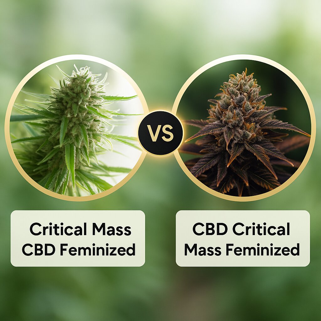 Critical Mass CBD (DinaFem Seeds) vs CBD Critical Mass (Seedsman) Vergleich von Cannabissamen