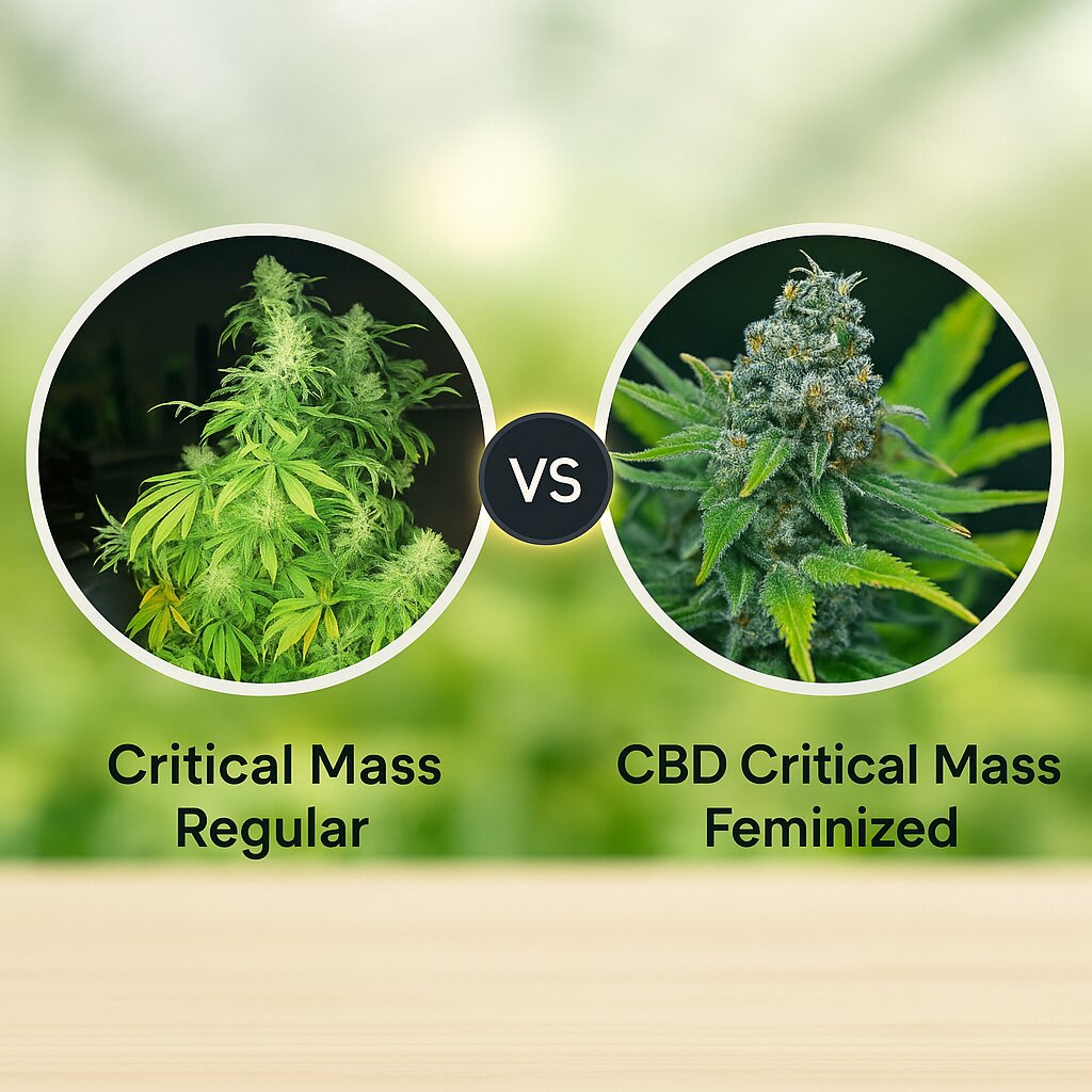 Critical Mass (Mr Nice Seedbank) vs CBD Critical Mass (CBD Crew) Vergleich von Cannabissamen