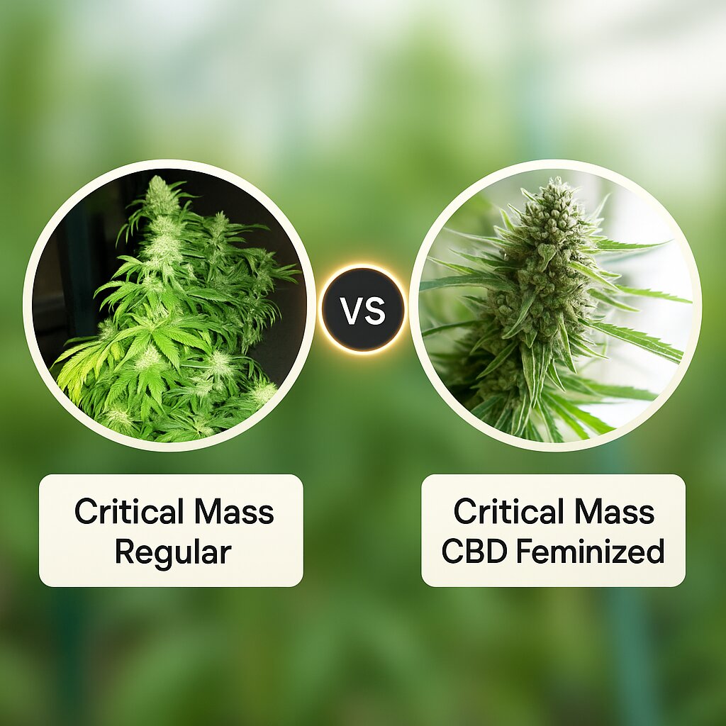 Critical Mass (Mr Nice Seedbank) vs Critical Mass CBD (DinaFem Seeds) Cannabissamenvergleich