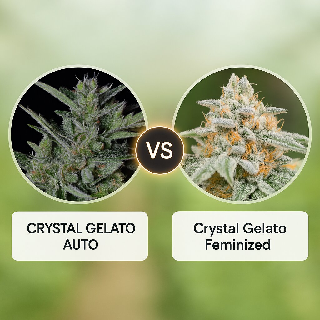 Crystal Gelato (Bighead Seeds) vs CRYSTAL GELATO AUTO (Bighead Seeds) Vergleich von Cannabissamen