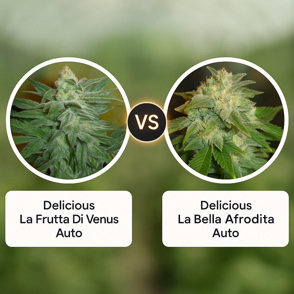 Delicious La Frutta Di Venus Auto (Delicious Seeds) vs Delicious La Bella Afrodita Auto (Delicious Seeds) Vergleich von Cannabissamen