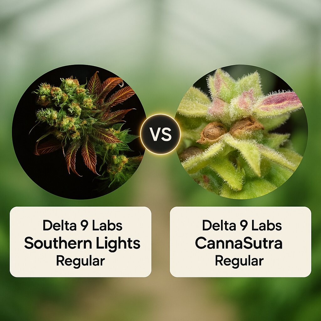 Delta 9 Labs Southern Lights (Delta 9 Labs) vs Delta 9 Labs CannaSutra (Delta 9 Labs) Vergleich von Cannabissamen