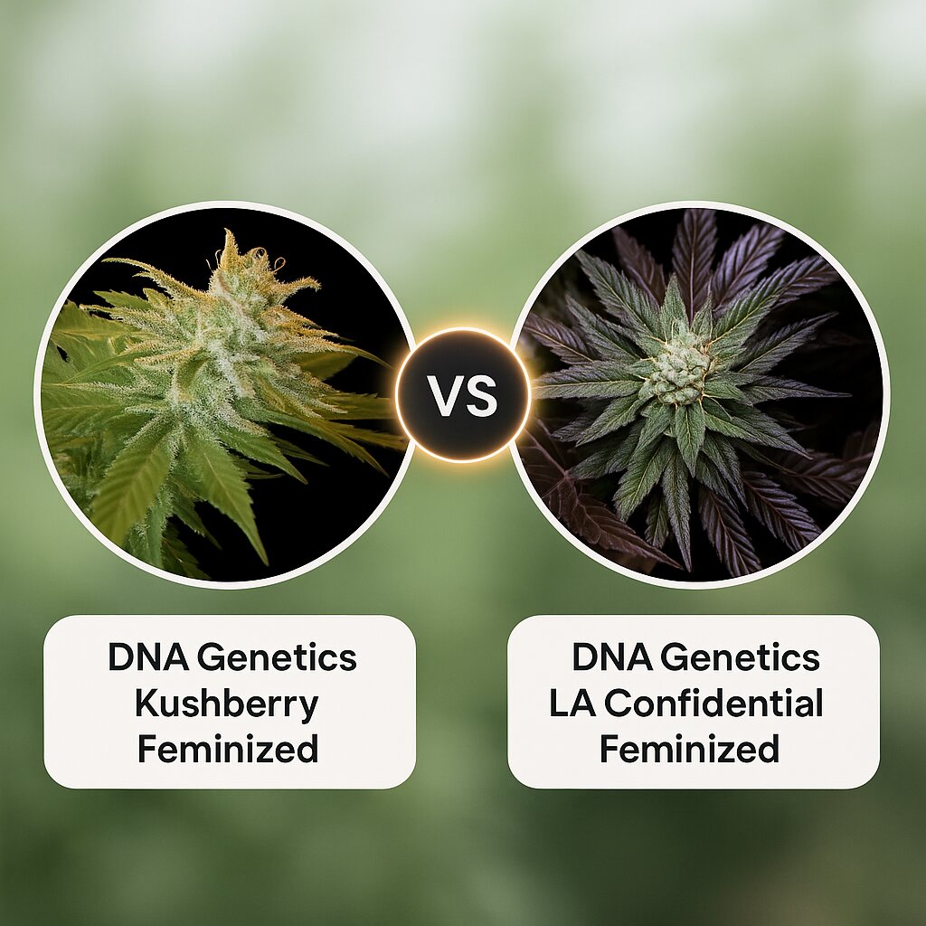 DNA Genetics Kushberry (DNA Genetics) vs DNA Genetics LA Confidential (DNA Genetics) Vergleich von Cannabissamen