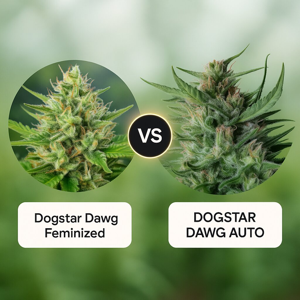 Dogstar Dawg (Bighead Seeds) vs DOGSTAR DAWG AUTO (Bighead Seeds) Cannabis Samen Vergleich