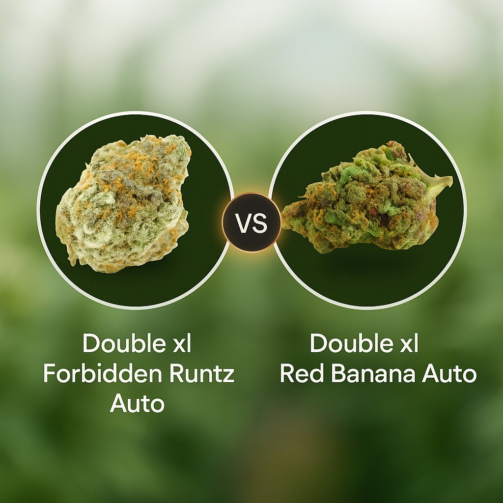 Double xl Forbidden Runtz Auto (Growers Choice) vs Double xl Red Banana Auto (Growers Choice) Vergleich von Cannabissamen