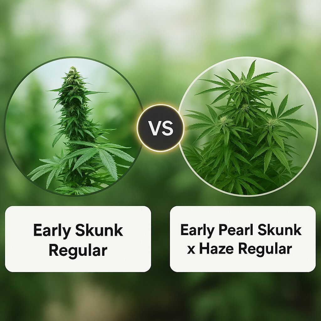 Early Skunk (Sensi Seeds) vs Early Pearl Skunk x Haze (Mr Nice Seedbank) Vergleich von Cannabissamen