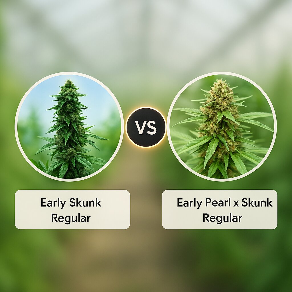 Early Skunk (Sensi Seeds) vs Early Pearl x Skunk (Mr Nice Seedbank) Vergleich von Cannabissamen