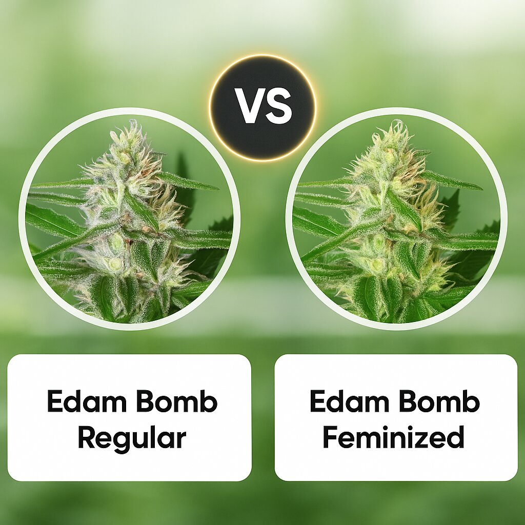 Edam Bomb (Bomb Seeds) vs Edam Bomb (Bomb Seeds) Cannabissamenvergleich