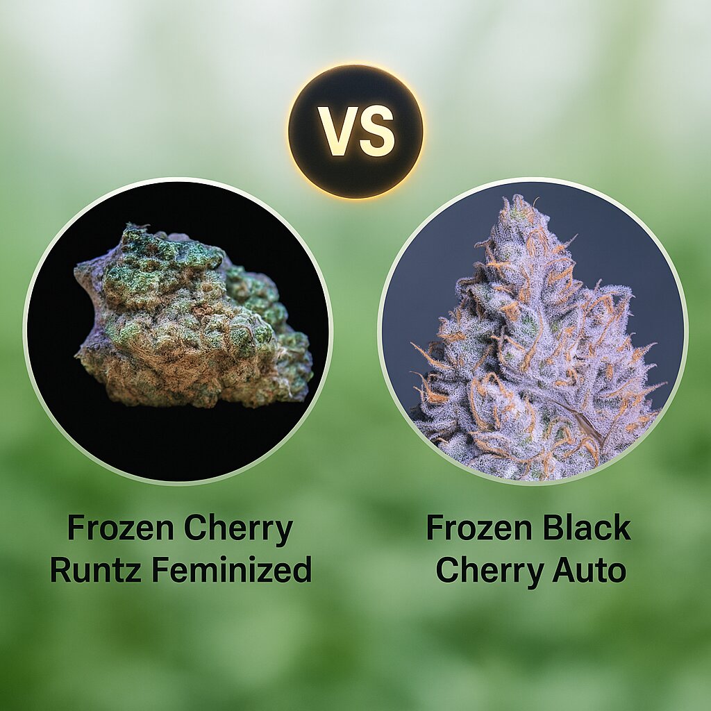Frozen Cherry Runtz (Growers Choice) vs Frozen Black Cherry Auto (Anesia Seeds) Cannabissamenvergleich