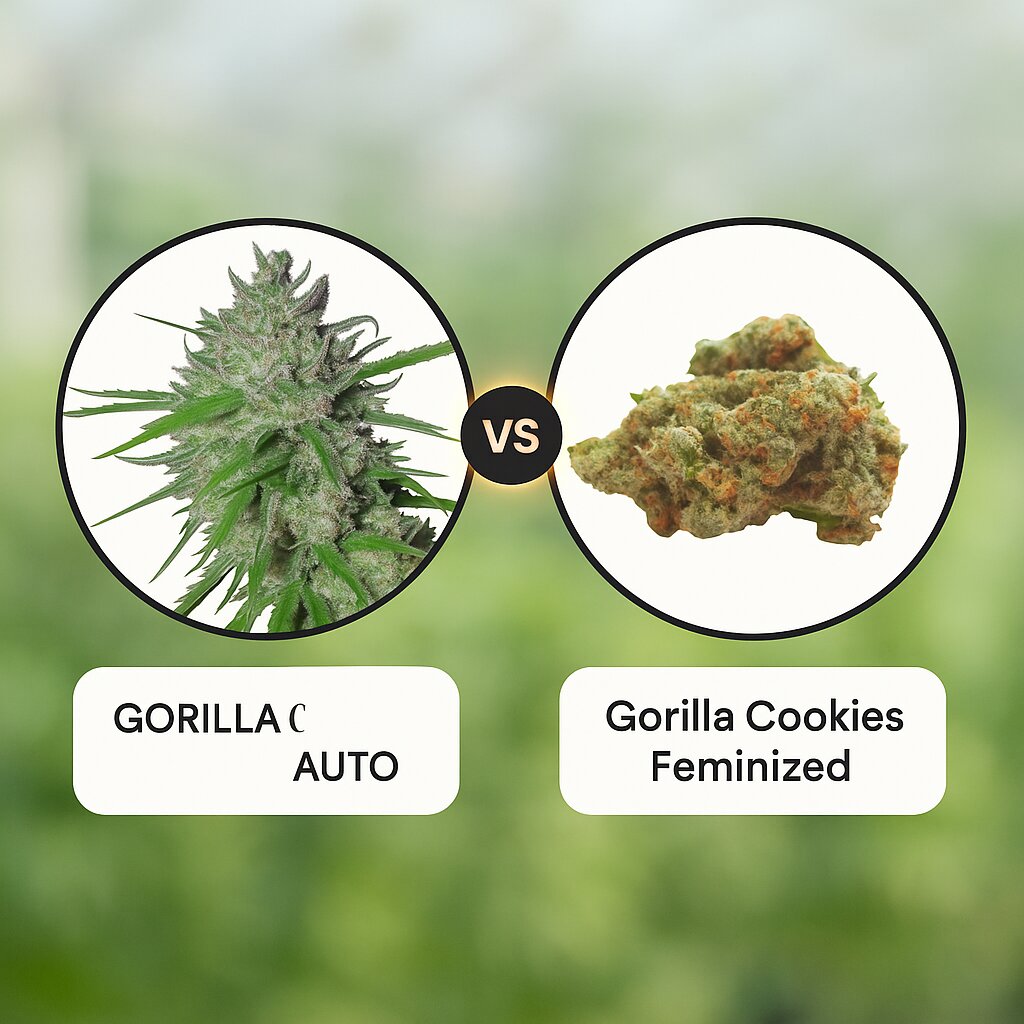 GORILLA COOKIES AUTO (Bighead Seeds) vs Gorilla Cookies (Growers Choice) CannabisSamenvergleich