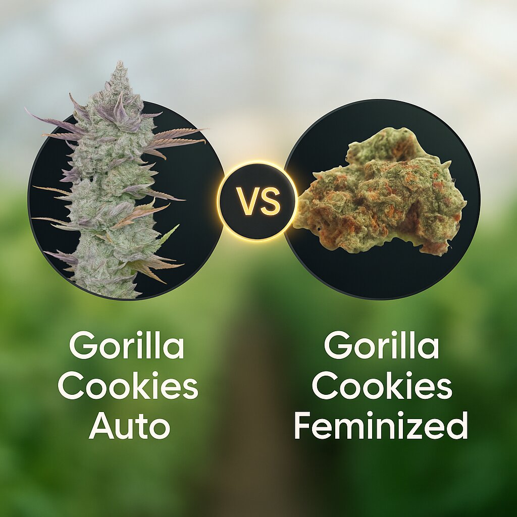 Gorilla Cookies Auto (FastBuds) vs Gorilla Cookies (Growers Choice) Cannabissamenvergleich