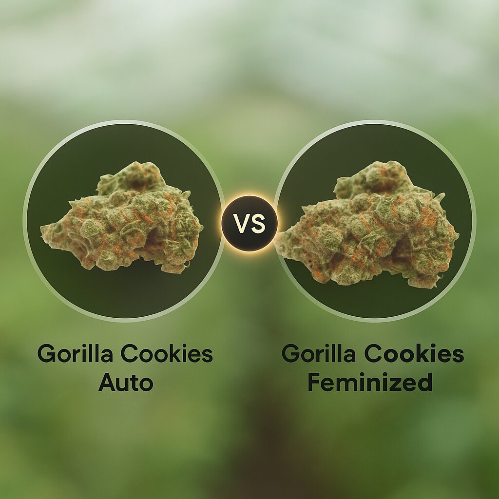 Gorilla Cookies Auto (Growers Choice) vs Gorilla Cookies (Growers Choice) Vergleich von Hanfsamen