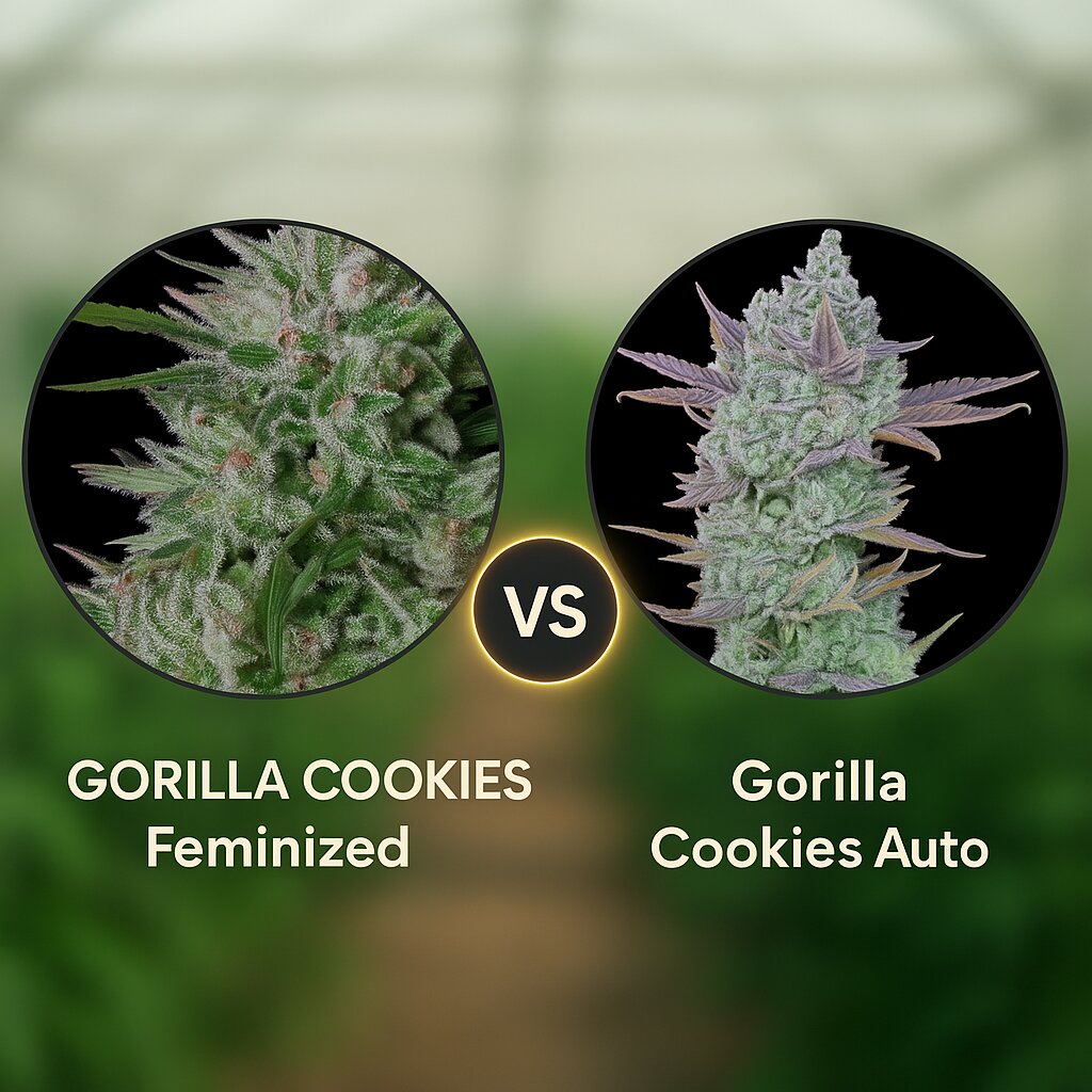 GORILLA COOKIES (Bighead Seeds) vs Gorilla Cookies Auto (FastBuds) Vergleich von Cannabissamen