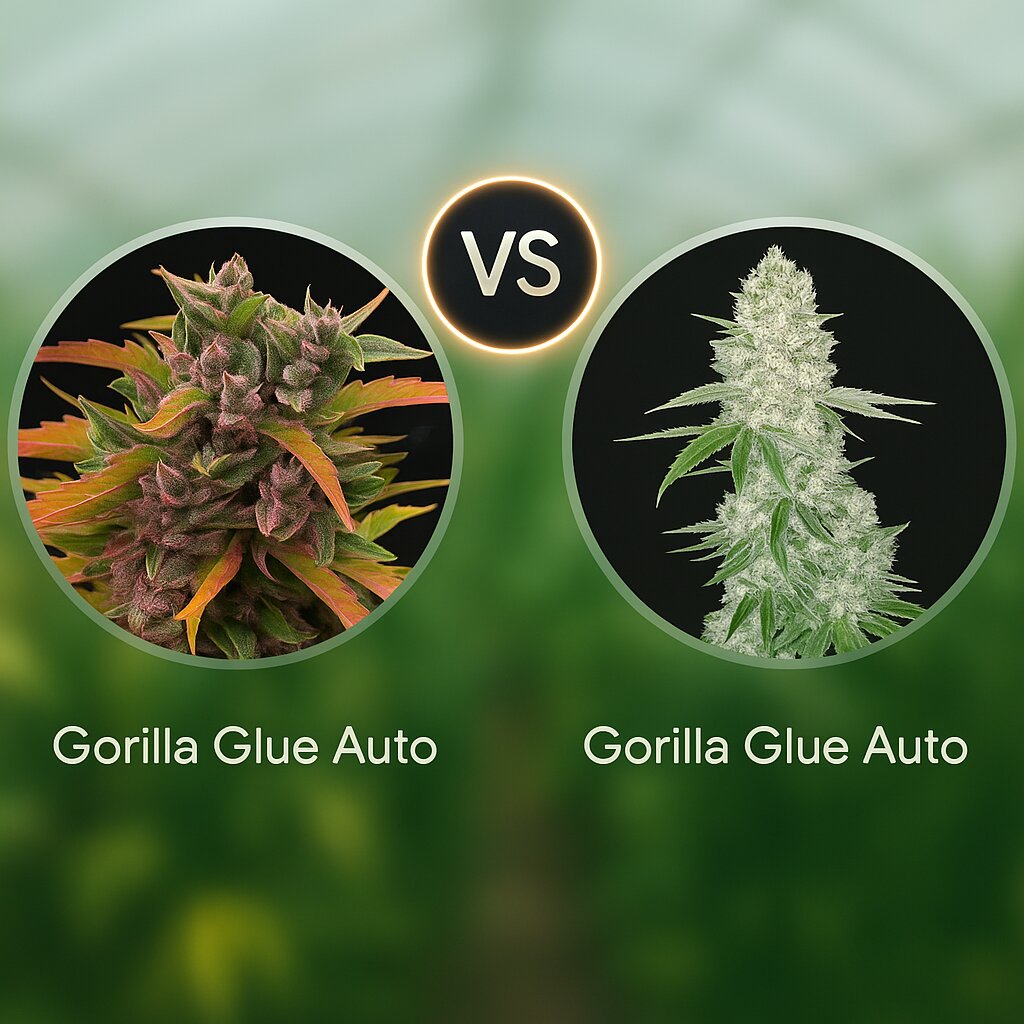 Gorilla Glue Auto (Barneys Farm) vs Gorilla Glue Auto (FastBuds) Vergleich von Cannabissamen
