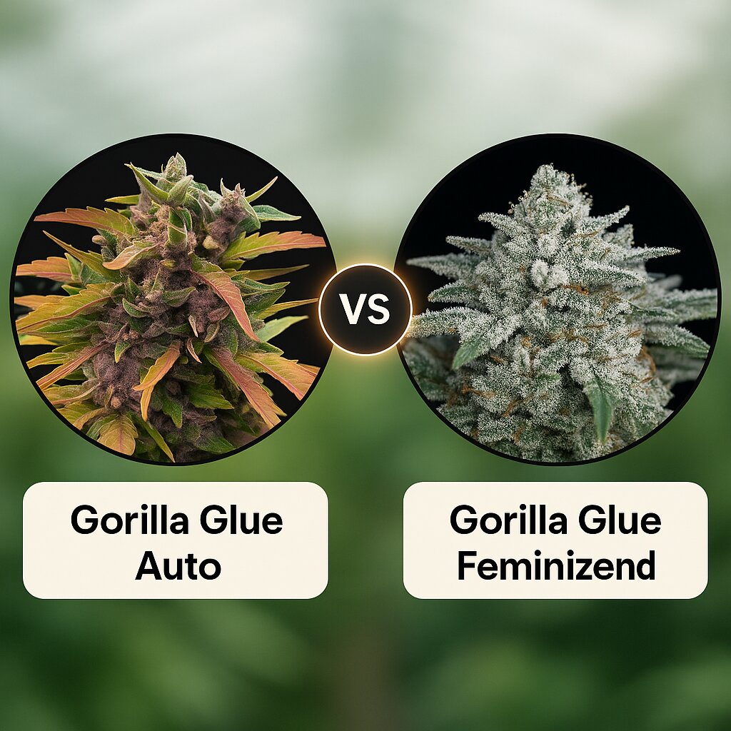 Gorilla Glue Auto (Barneys Farm) vs Gorilla Glue (Tyrol Seeds) Vergleich von Cannabis-Samen
