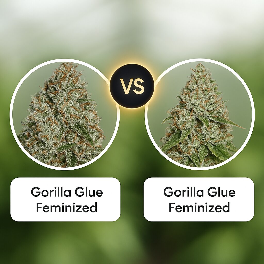 Gorilla Glue (Tyrol Seeds) vs Gorilla Glue (Seed Stockers) Cannabis Samen Vergleich