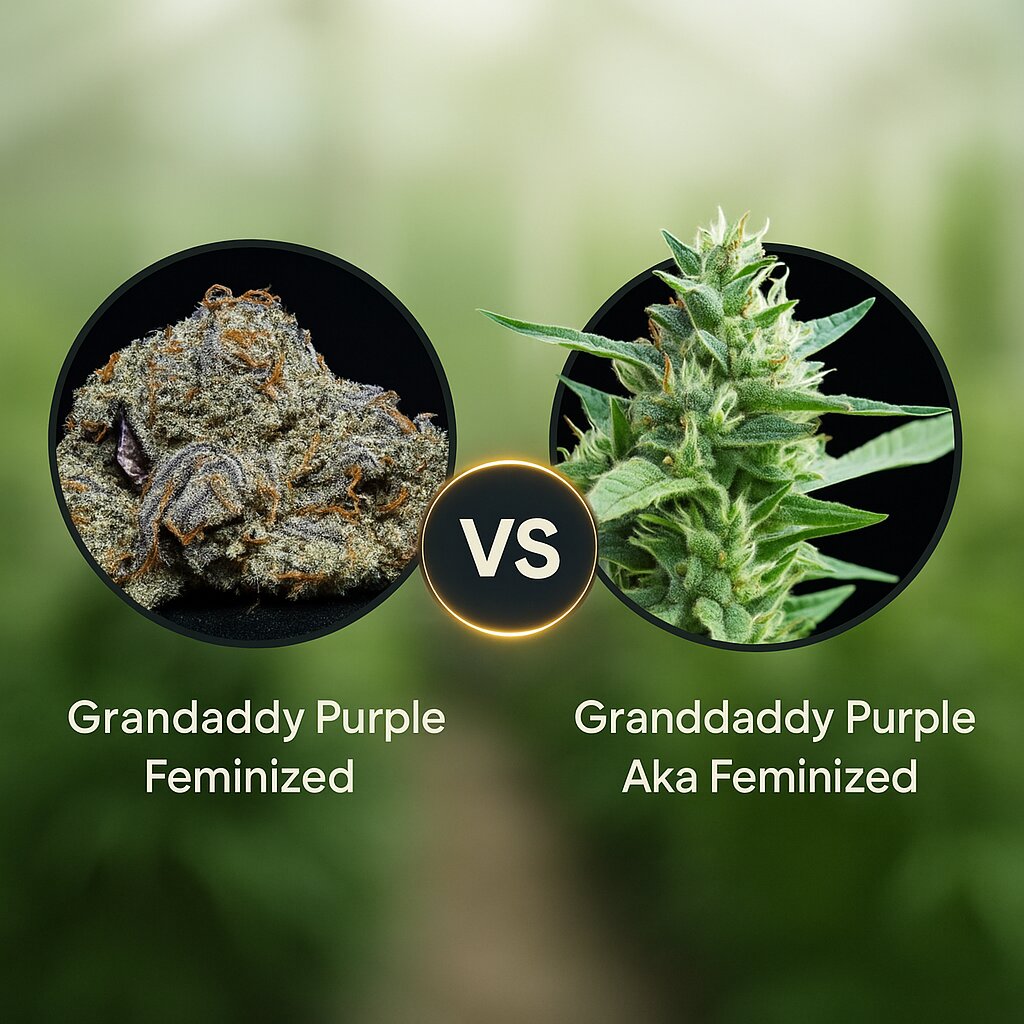 Granddaddy Purple (Bighead Seeds) vs Granddaddy Purple Aka (Royal Queen Seeds) Cannabissamenvergleich