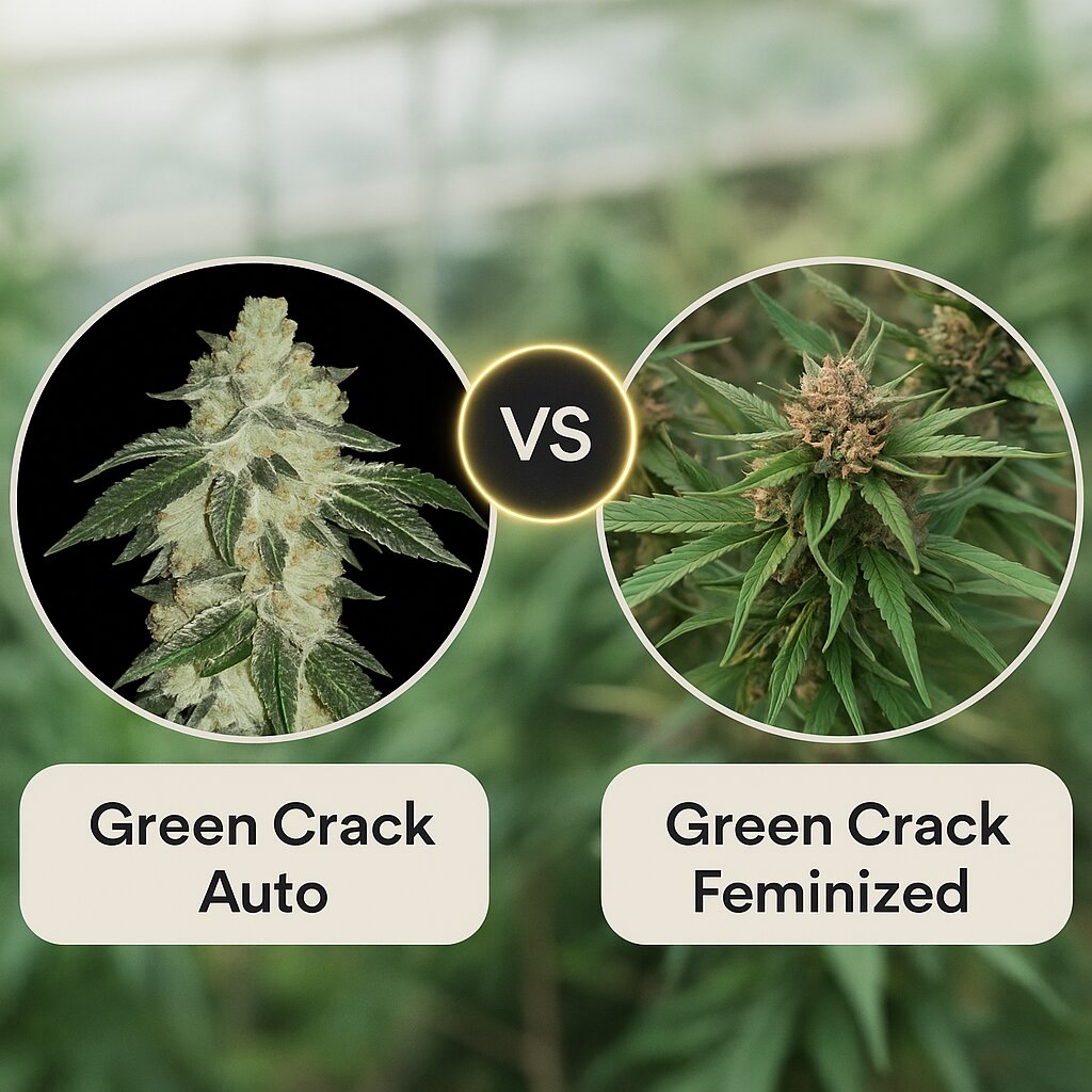 Green Crack Auto (FastBuds) vs Green Crack (SickMeds Seeds) Cannabissamenvergleich
