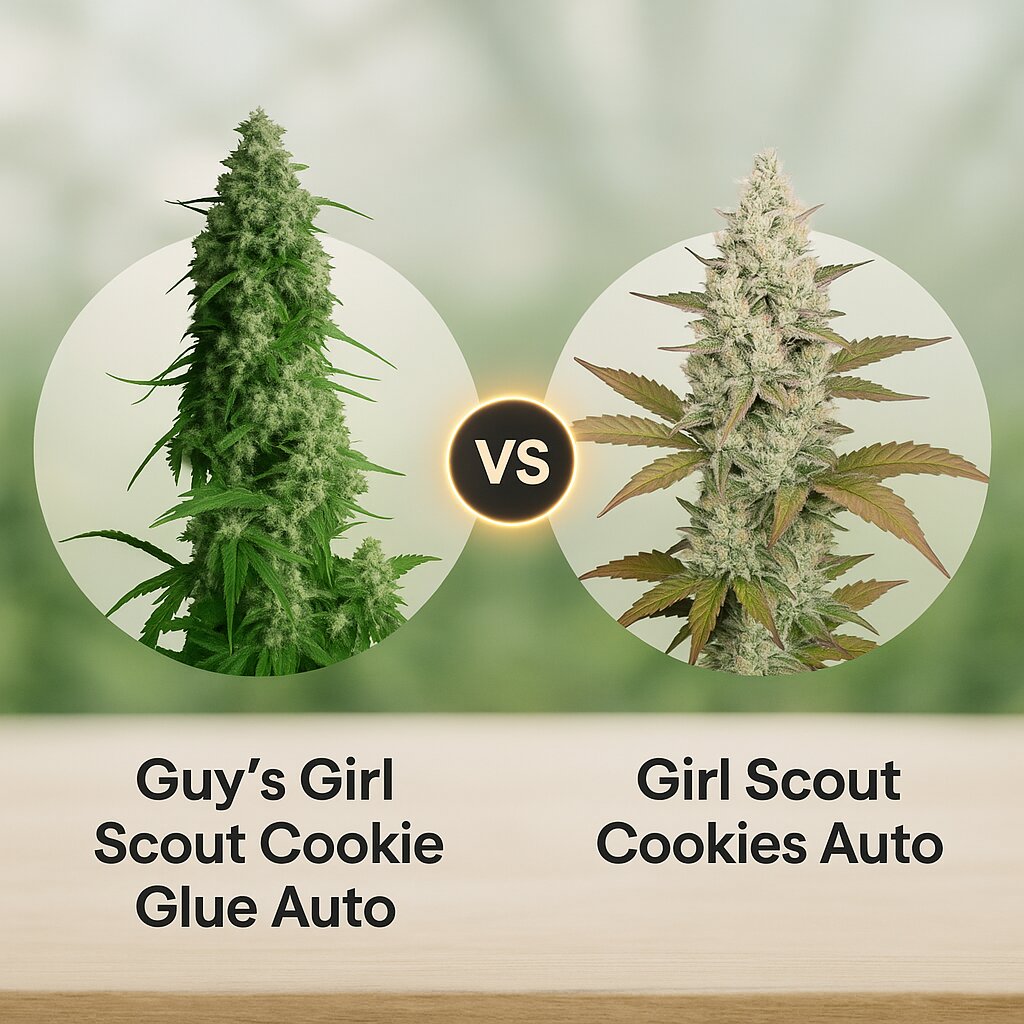 Guy's Girl Scout Cookie Glue Auto (Dr Krippling) vs Girl Scout Cookies Auto (FastBuds) Cannabissamen Vergleich