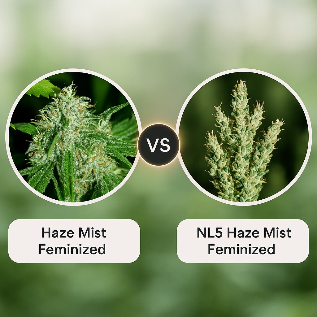 Haze Mist (Advanced Seeds) vs NL5 Haze Mist (Greenhouse Seed Co) Cannabissamenvergleich