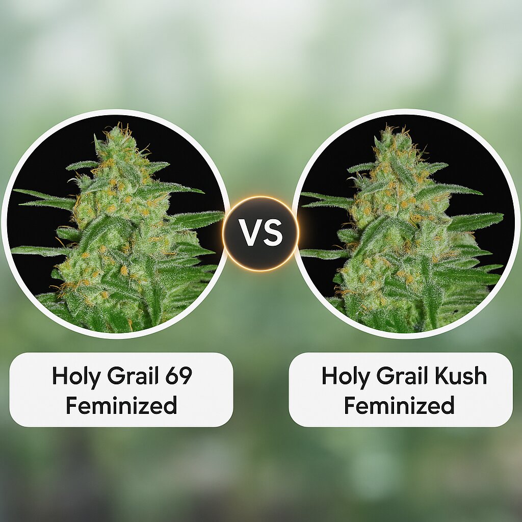 Holy Grail 69 (Samsara Seeds) vs Holy Grail Kush (DNA Genetics) Cannabissamen Vergleich