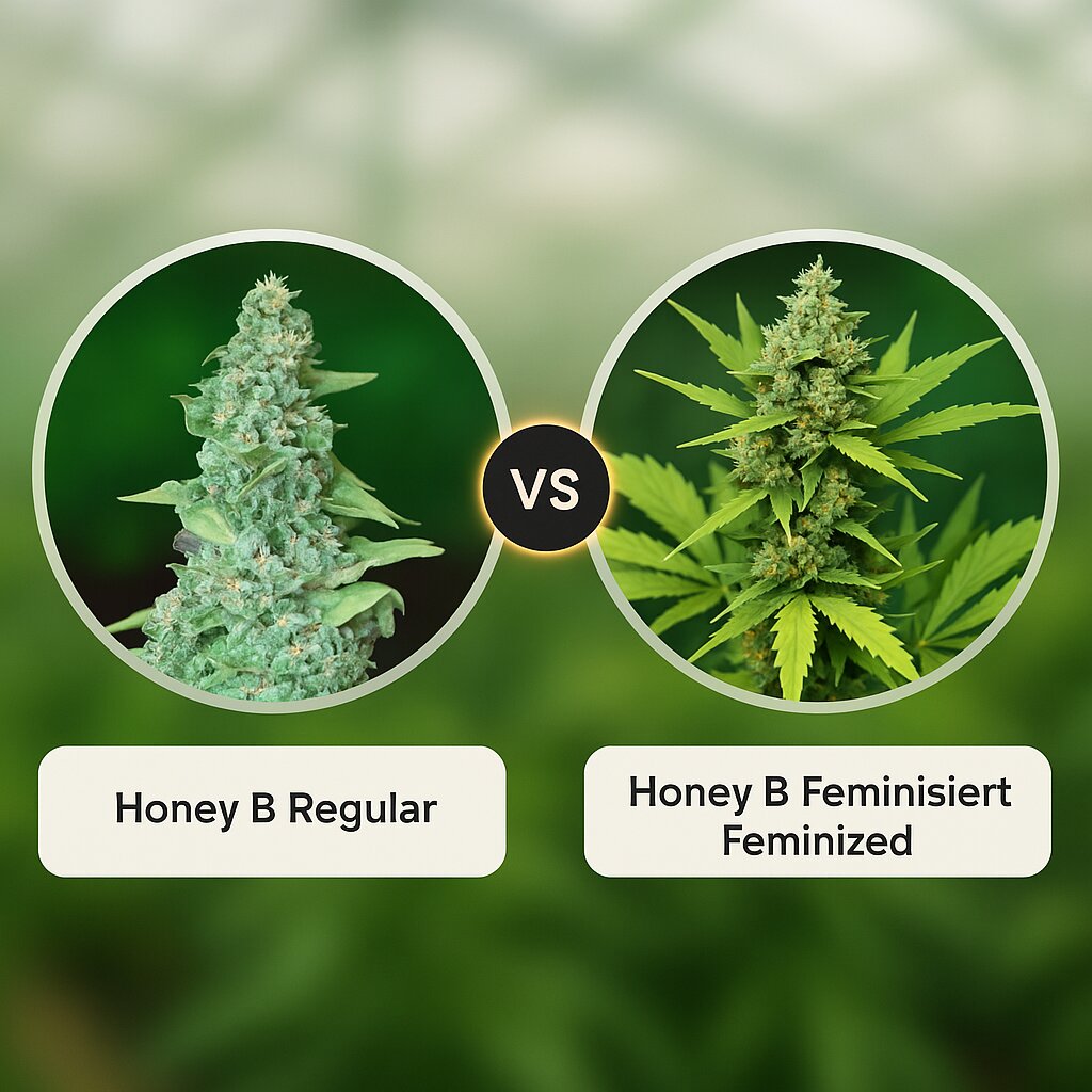 Honey B (Barneys Farm) vs Honey B Feminisiert (Barneys Farm) Cannabis Samen Vergleich
