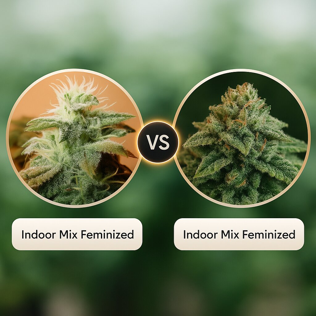 Indoor Mix (Female Seeds) vs Indoor Mix (Tyrol Seeds) Vergleich von Cannabissamen