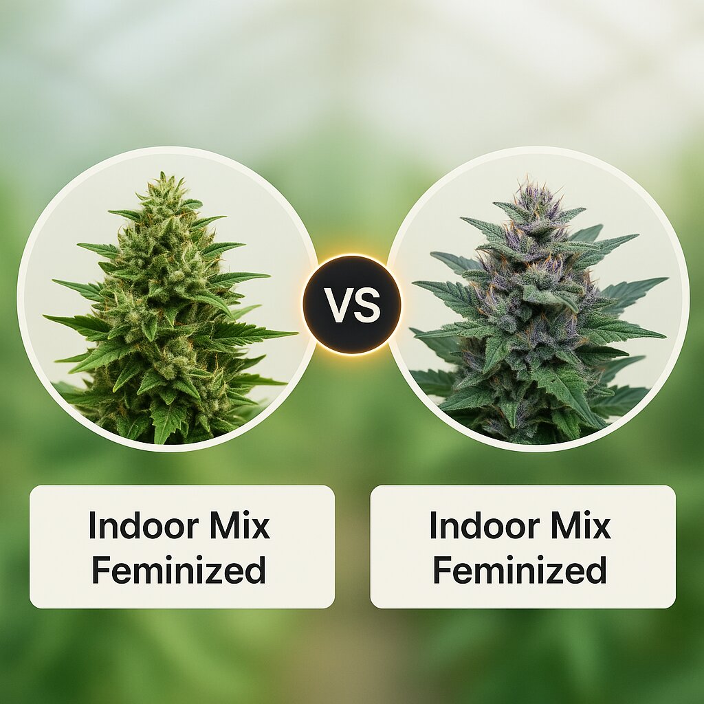Indoor Mix (Royal Queen Seeds) vs Indoor Mix (Nirvana Seeds) Vergleich von Cannabissamen