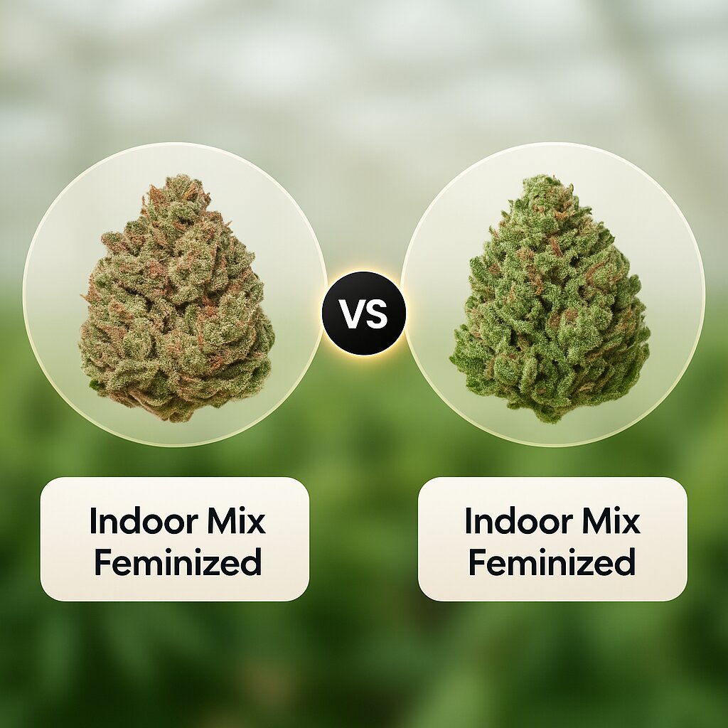 Indoor Mix (Tyrol Seeds) vs Indoor Mix (Nirvana Seeds) Cannabis Samen Vergleich