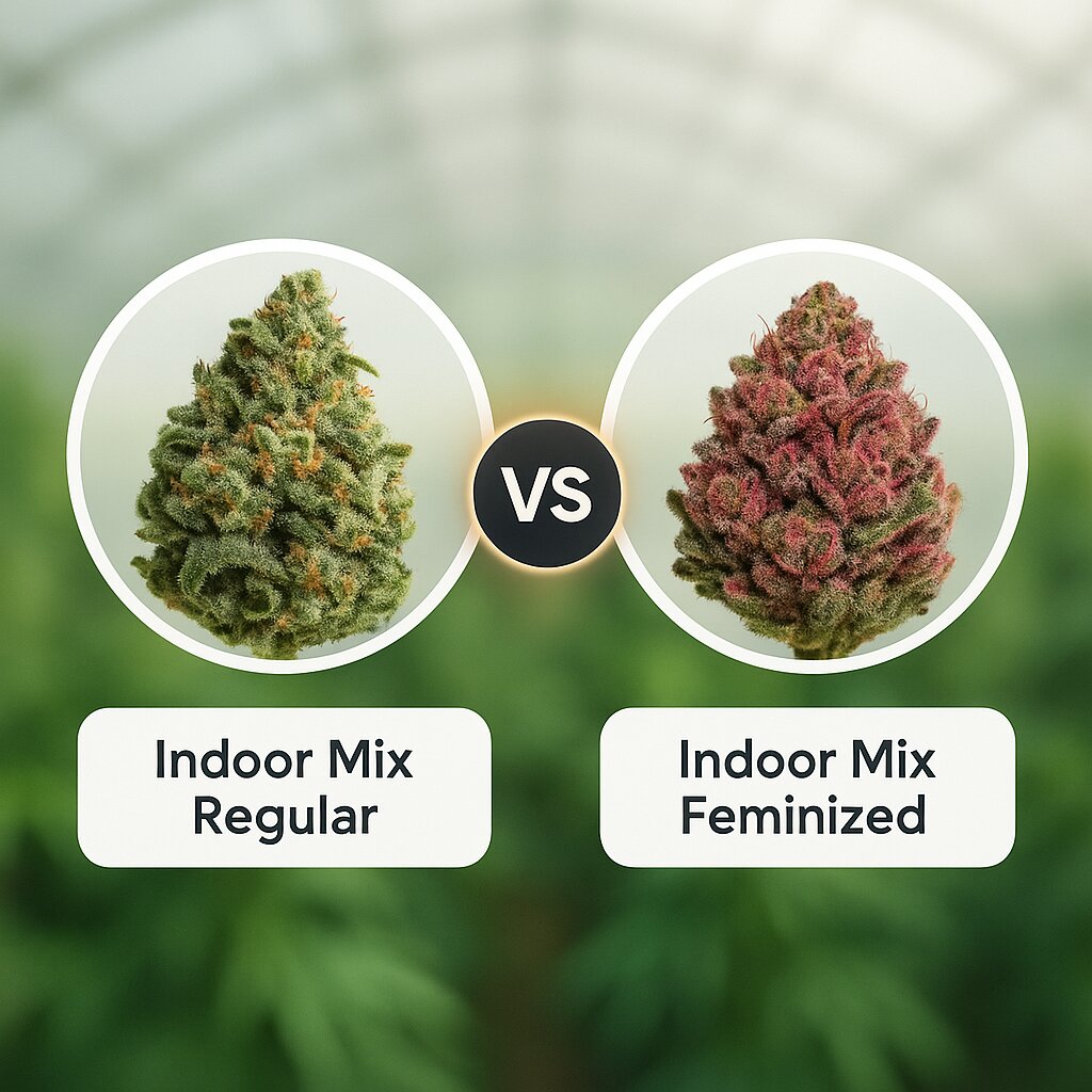 Indoor Mix (Sensi Seeds) vs Indoor Mix (Tyrol Seeds) Cannabissamenvergleich
