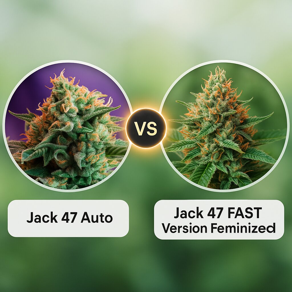 Jack 47 Auto (Sweet Seeds) vs Jack 47 FAST Version (Sweet Seeds) Cannabis-Samenvergleich
