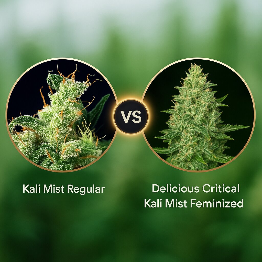 Kali Mist (Serious Seeds) vs Delicious Critical Kali Mist (Delicious Seeds) Cannabis Samen Vergleich