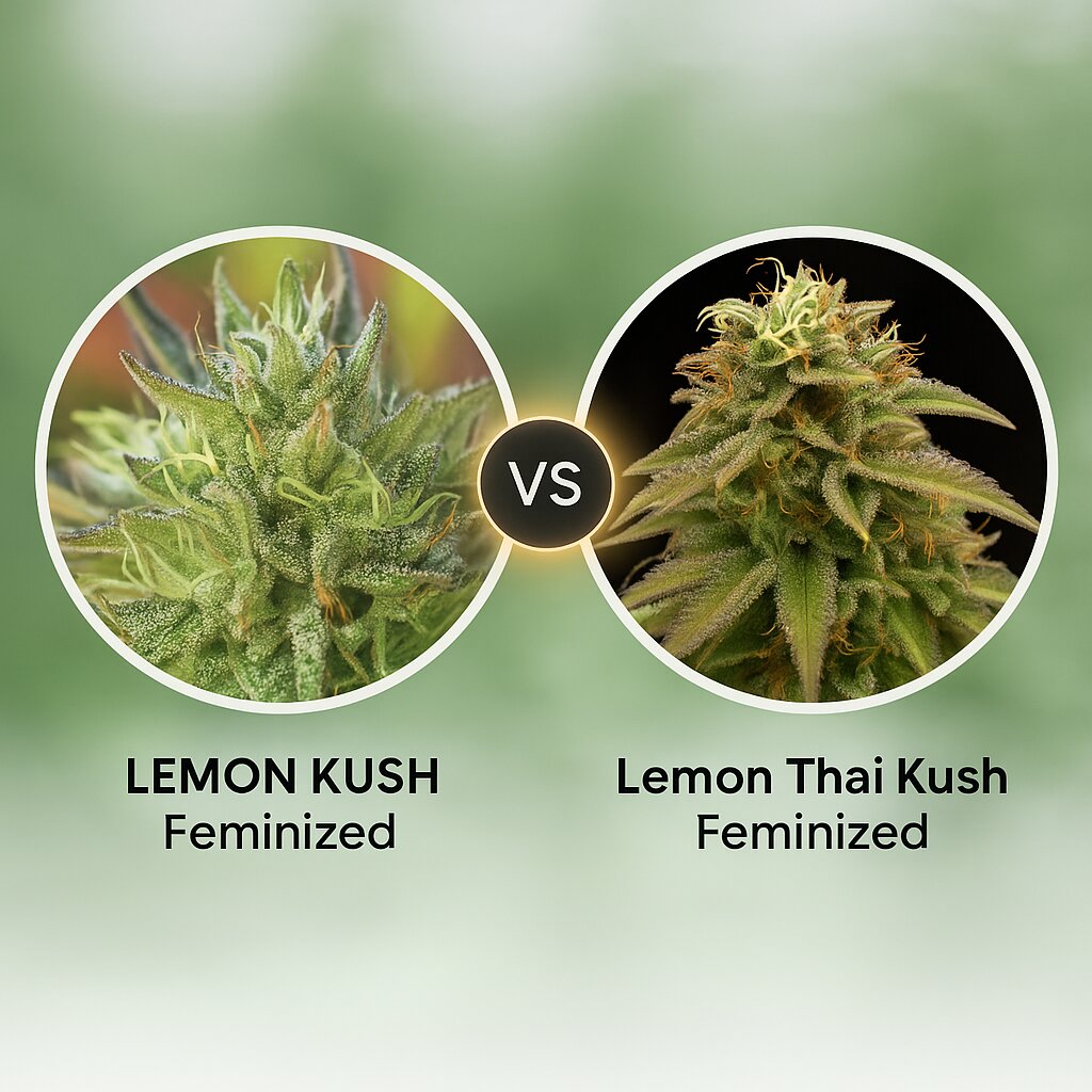 LEMON KUSH (Humboldt Seed Company) vs Lemon Thai Kush (Humboldt Seed Organization) Vergleich von Cannabissamen