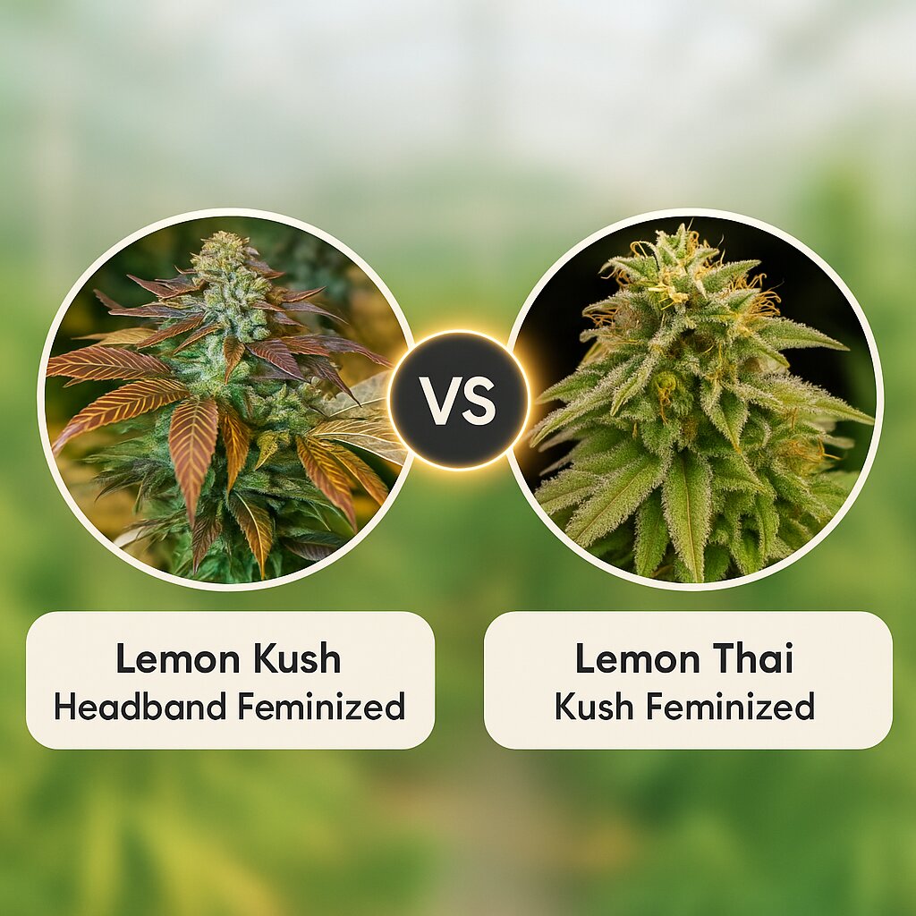 Lemon Kush Headband (Humboldt Seed Organization) vs Lemon Thai Kush (Humboldt Seed Organization) Vergleich von Cannabissamen