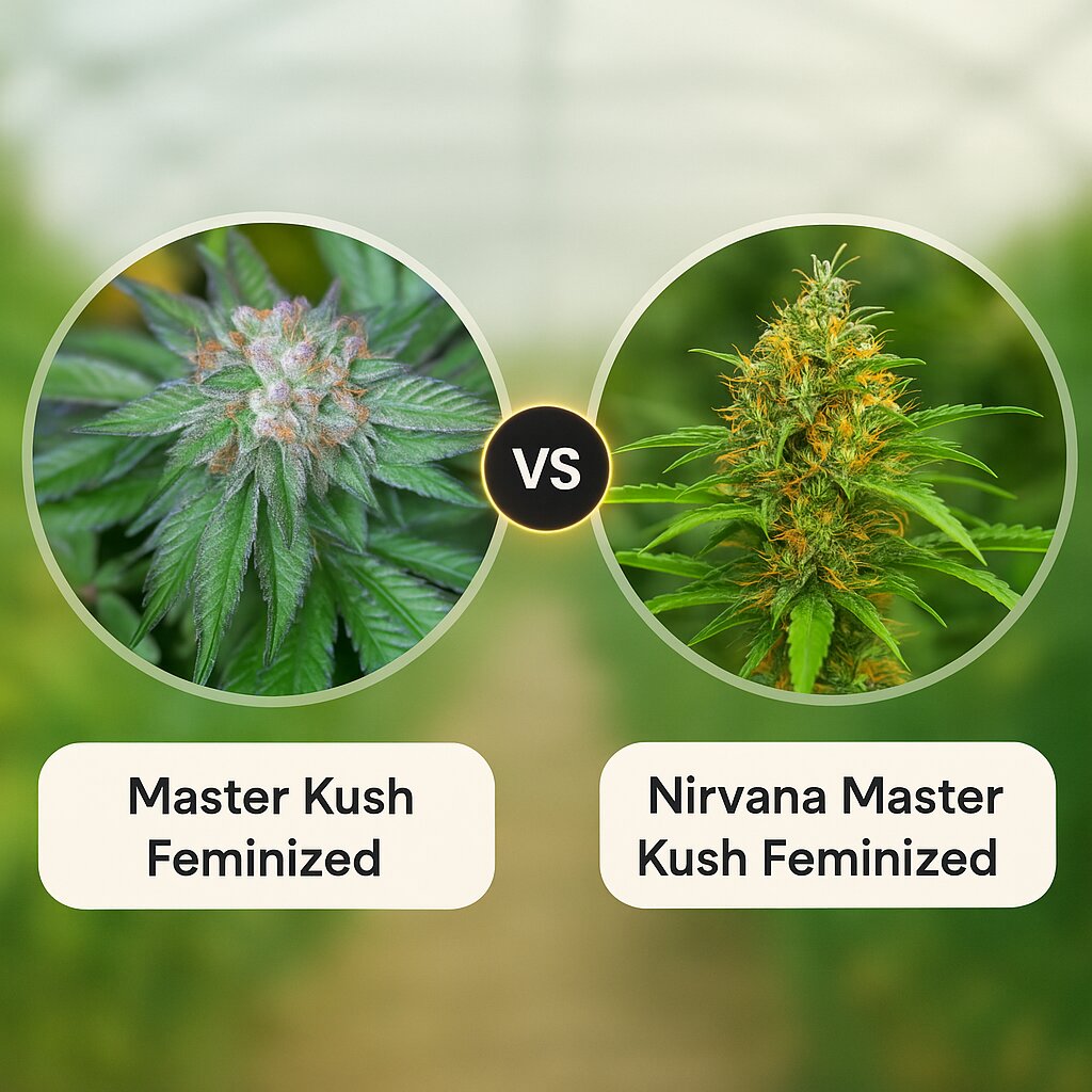 Master Kush (Humboldt Seed Organization) vs Nirvana Master Kush (Nirvana Seeds) Cannabis Samen Vergleich