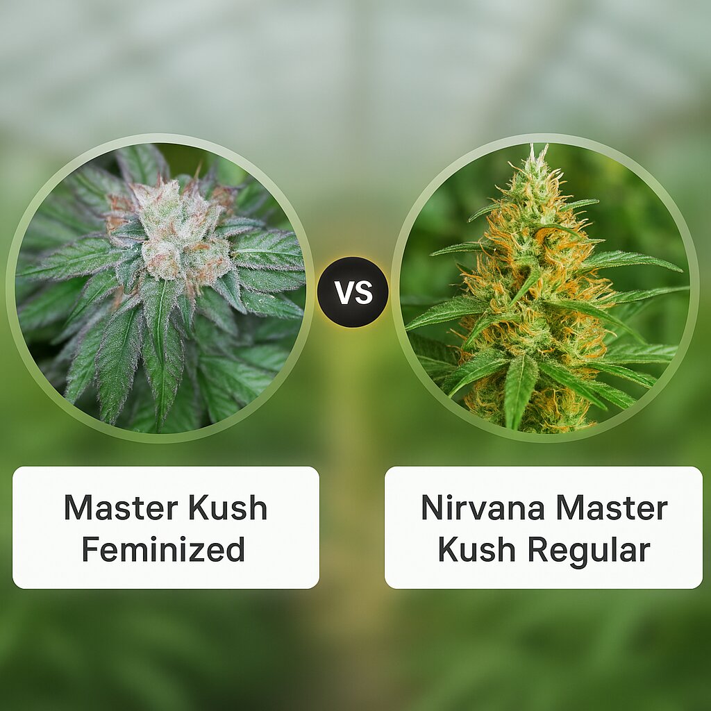 Master Kush (Humboldt Seed Organization) vs Nirvana Master Kush (Nirvana Seeds) Vergleich von Cannabissamen