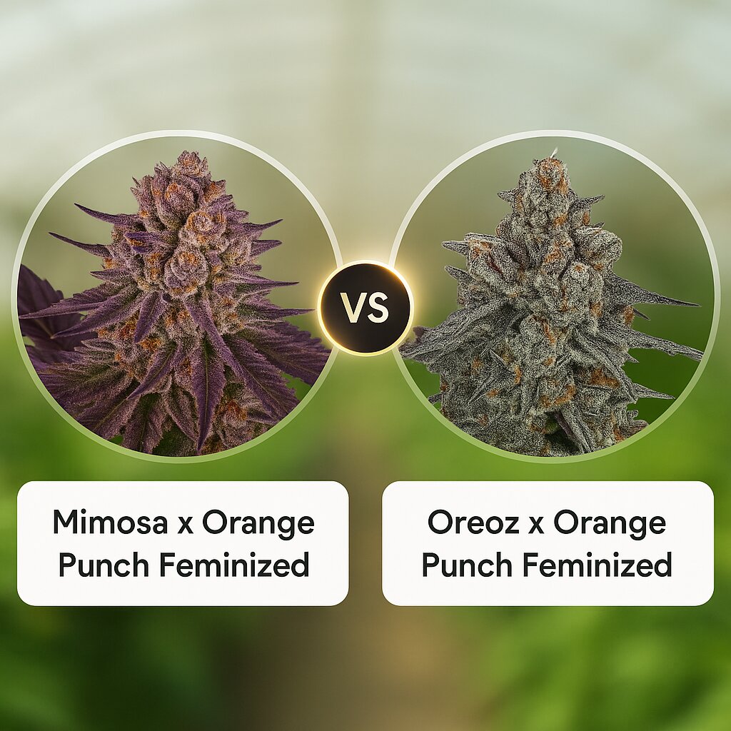 Mimosa x Orange Punch (Barneys Farm) vs Oreoz x Orange Punch (Terp Treez Co) Vergleich von Cannabissamen