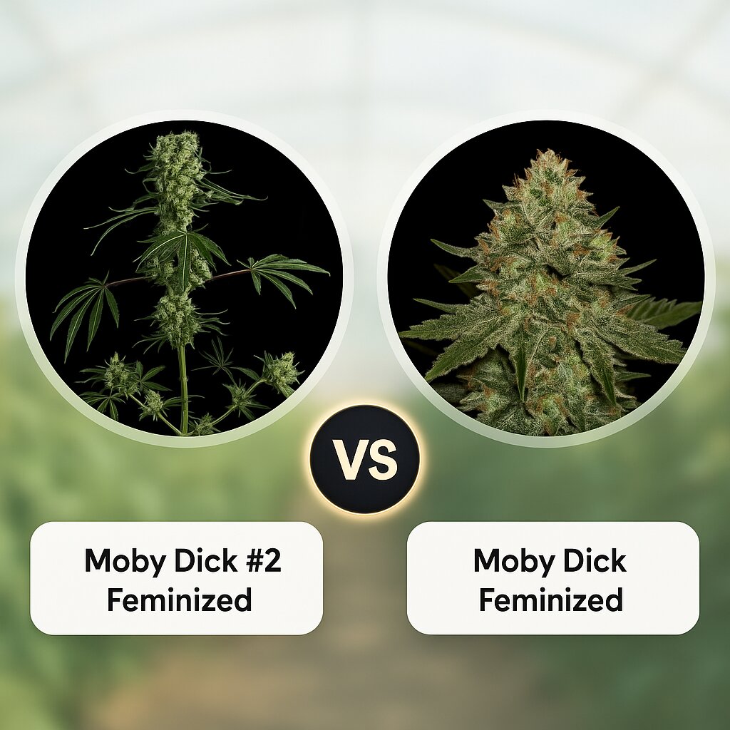 Moby Dick #2 (DinaFem Seeds) vs Moby Dick (Greenhouse Seed Co) Cannabissamenvergleich